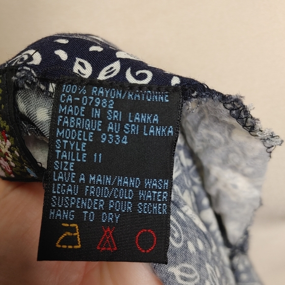 Vintage Style 90's Floral Button Front Lace Up Ties Midi Dress Size 11 - Picture 10 of 12